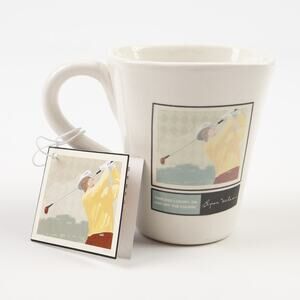 Jim Vienneau Byron Nelson Golf Illustration Ceramic Coffee Mug & Tag